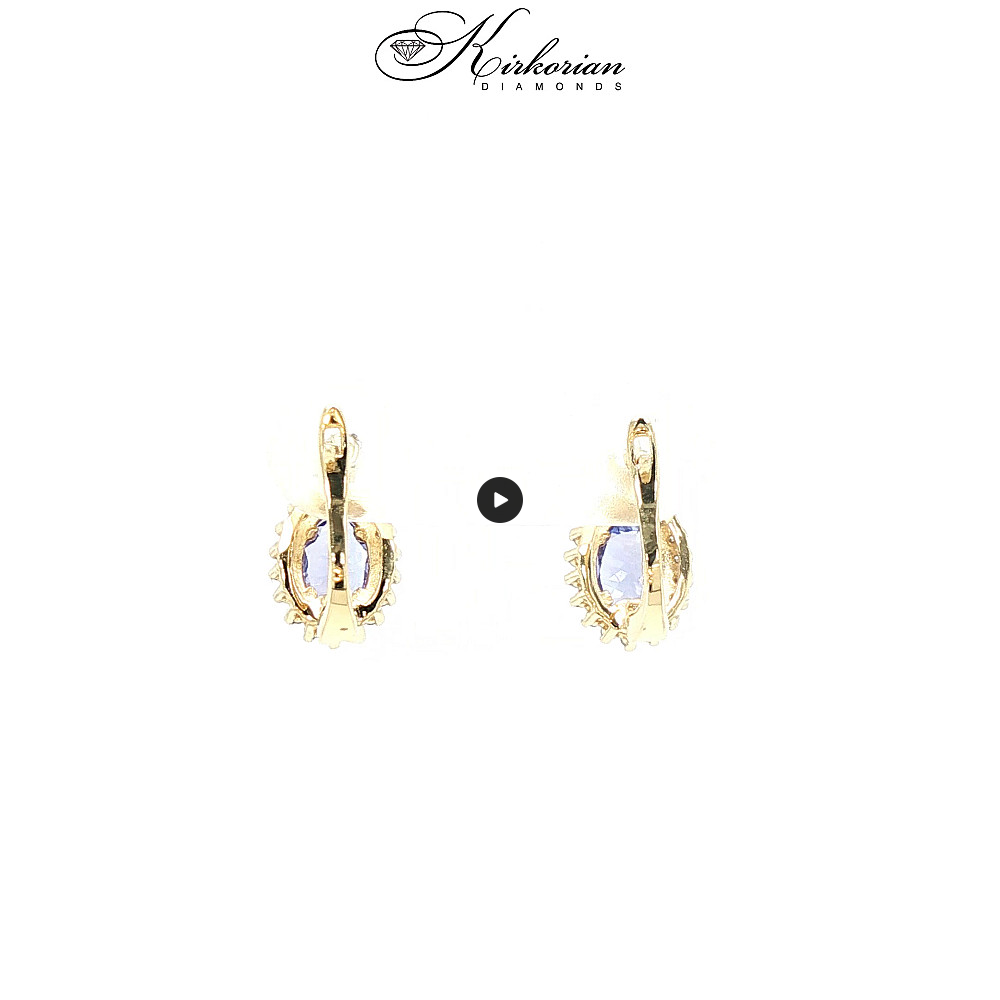 Луксозни обеци от жълто злато 14К с танзанити и диаманти – елегантен дизайн и топ качество | Kirkorian Diamonds