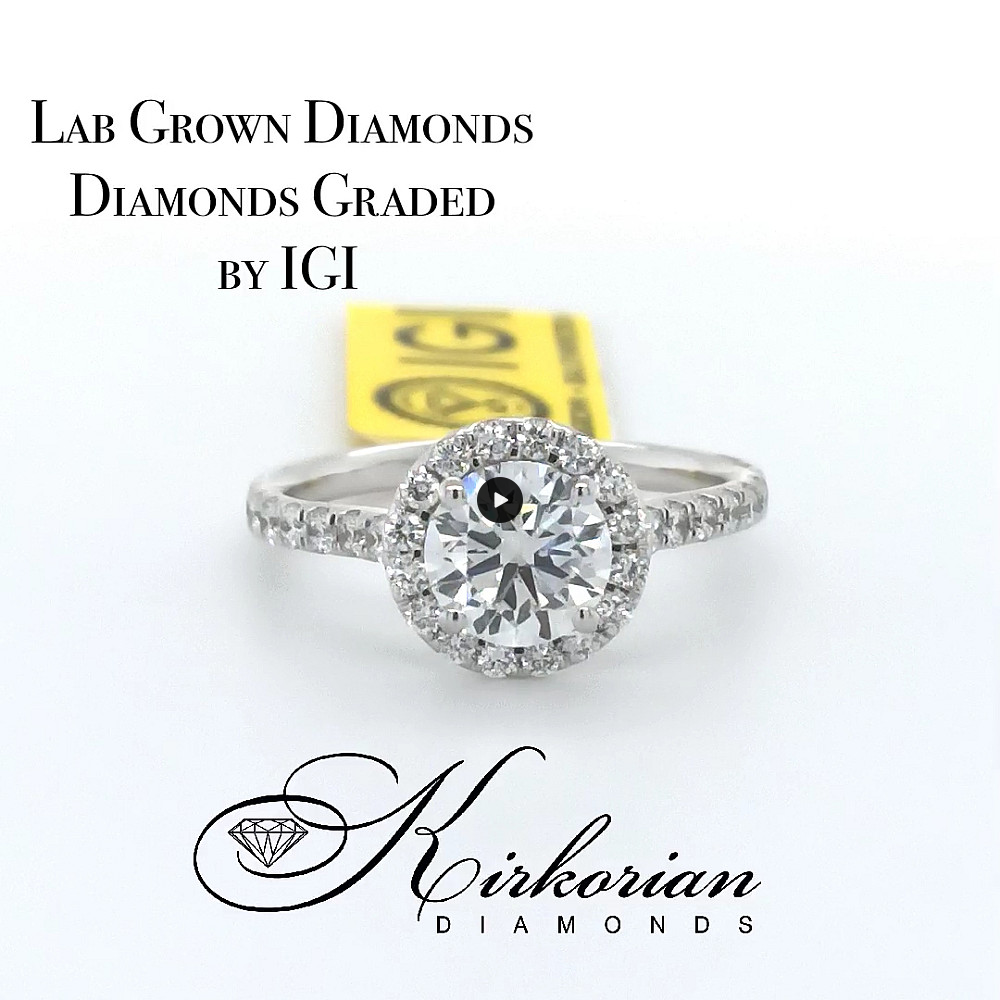 Годежен пръстен бяло злато 18к. с лабораторно  отгледан  диамант 1.60ct  IGI сертификат код:LG2473