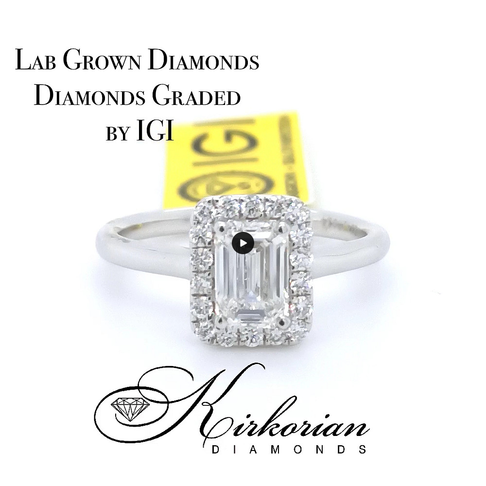 Годежен пръстен бяло злато 18к. с лабораторно  отгледан  диамант 1.35ct  IGI сертификат код:LG2608