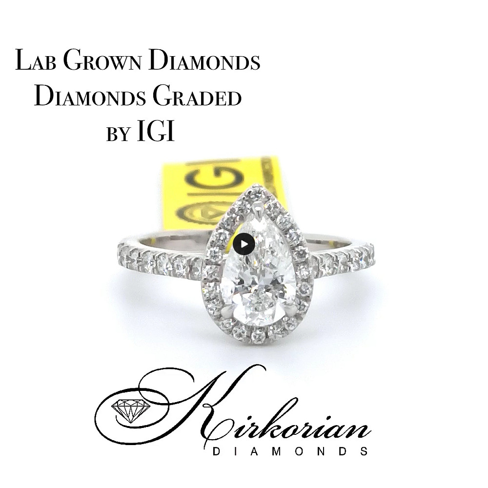 Годежен пръстен бяло злато 18к. с лабораторно  отгледан  диамант 1.40ct  IGI сертификат код:LG4727