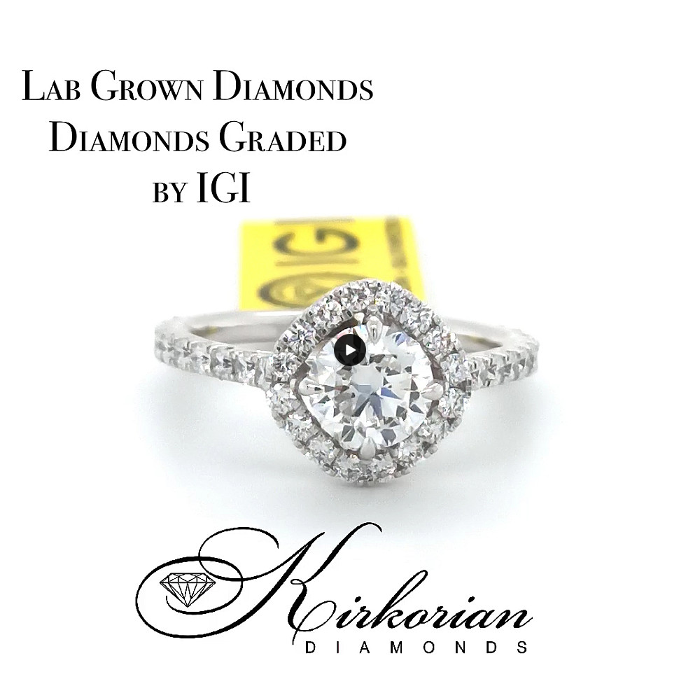Годежен пръстен бяло злато 18к. с лабораторно  отгледан  диамант 1.70ct  IGI сертификат код:LG4757