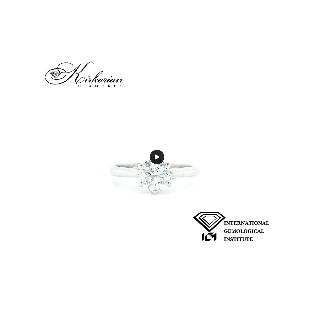 Годежен пръстен с диамант 1.03ct D VVS1 | Бяло злато 14k | IGI сертификат – Модел LG609A Годежен пръстен с диамант 1.03ct D VVS1 | Бяло злато 14k | IGI сертификат – Модел LG609A