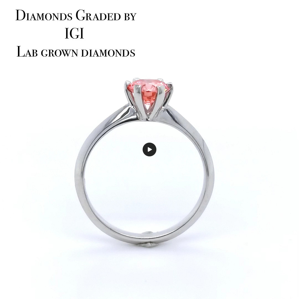 Годежен пръстен с розов диамант 0.78ct Fancy Vivid Pink | Бяло злато 14k | IGI сертификат – Модел LG624 Годежен пръстен с розов диамант 0.78ct Fancy Vivid Pink | Бяло злато 14k | IGI сертификат – Модел LG624