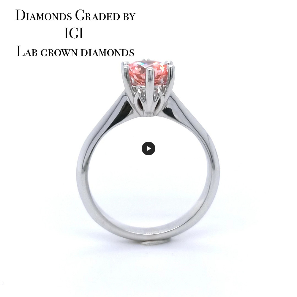 Годежен пръстен с Fancy Vivid Pink диамант 1.07ct | Бяло злато 14k | IGI сертификат – Модел LG625 Годежен пръстен с Fancy Vivid Pink диамант 1.07ct | Бяло злато 14k | IGI сертификат – Модел LG625