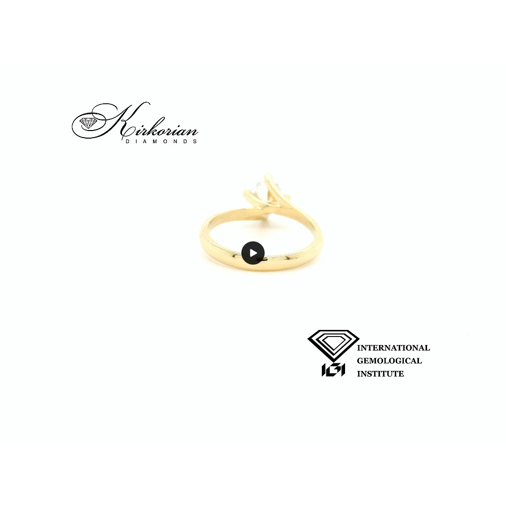 Годежен пръстен с лабораторен диамант 1.04 ct D VVS1 IGI сертификат – жълто злато 14К