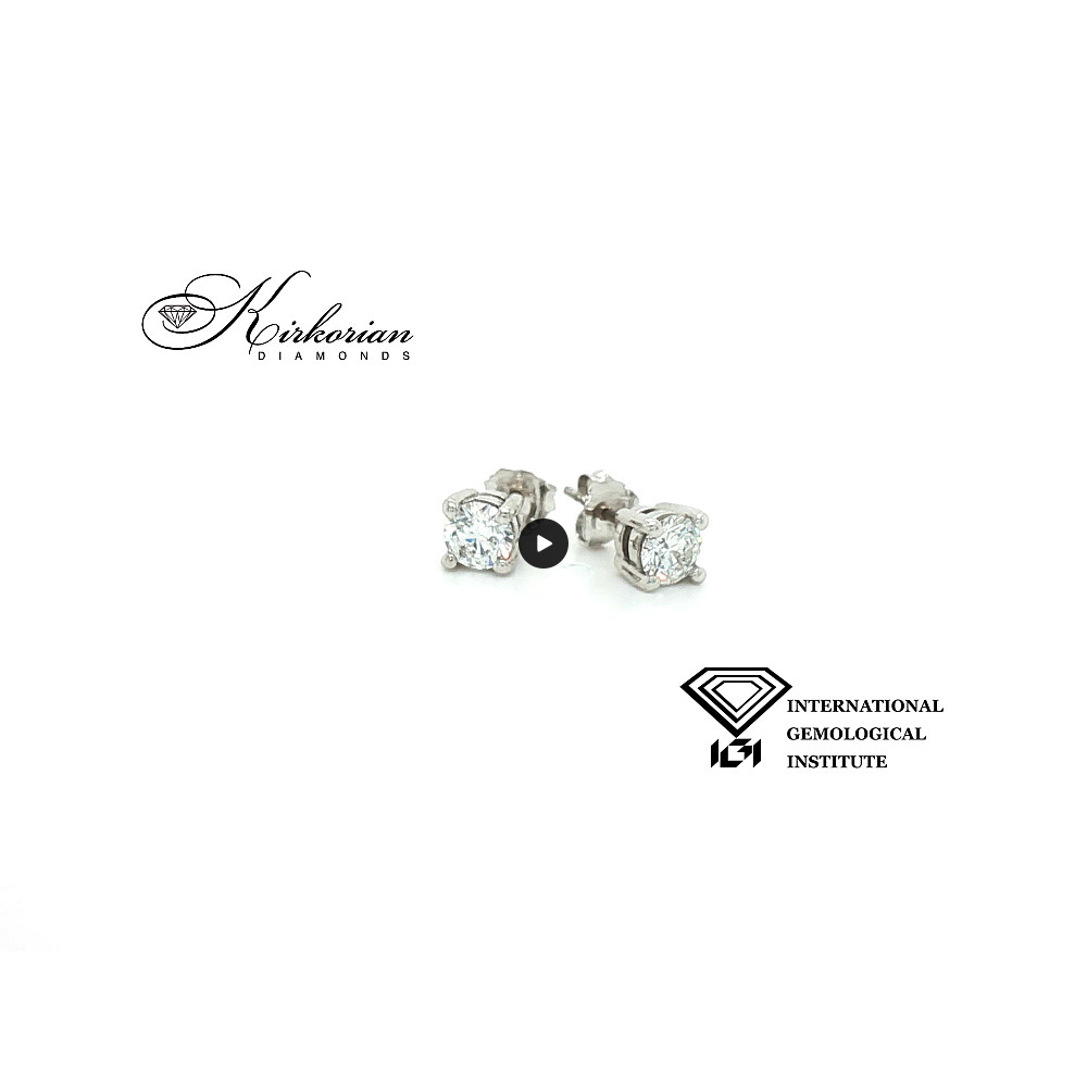 Обеци от бяло злато 14К с лабораторно създадени диаманти 1.13 ct IGI сертификат – луксозна изработка на ТОП ЦЕНА