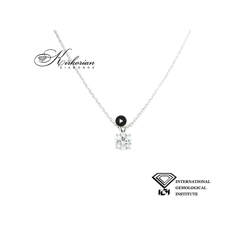 Класическо колие с диамант 0.71ct E-F/VVS от бяло злато 18k с IGI сертификат Класическо колие с диамант 0.71ct E-F/VVS от бяло злато 18k с IGI сертификат
