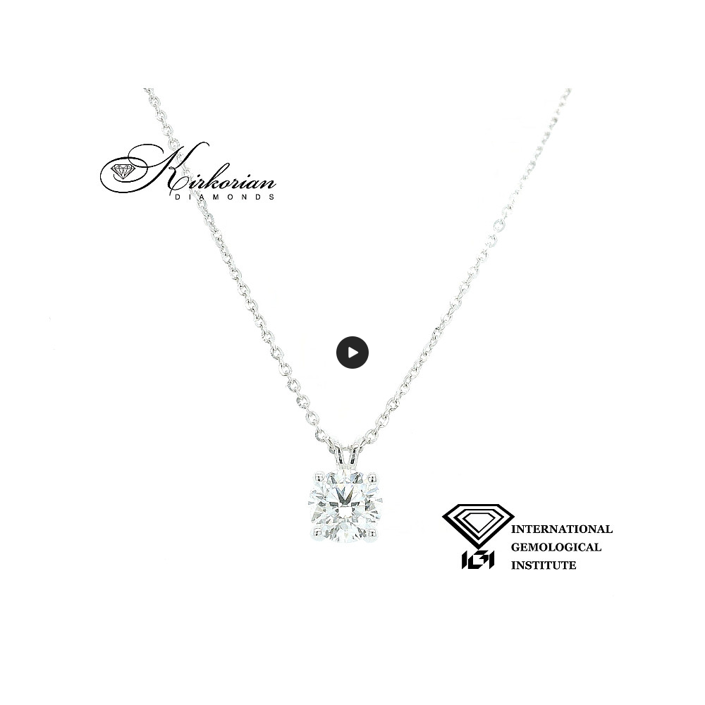 Елегантно колие с диамант 1.60ct E/VS1 от бяло злато 18k с IGI сертификат Елегантно колие с диамант 1.60ct E/VS1 от бяло злато 18k с IGI сертификат