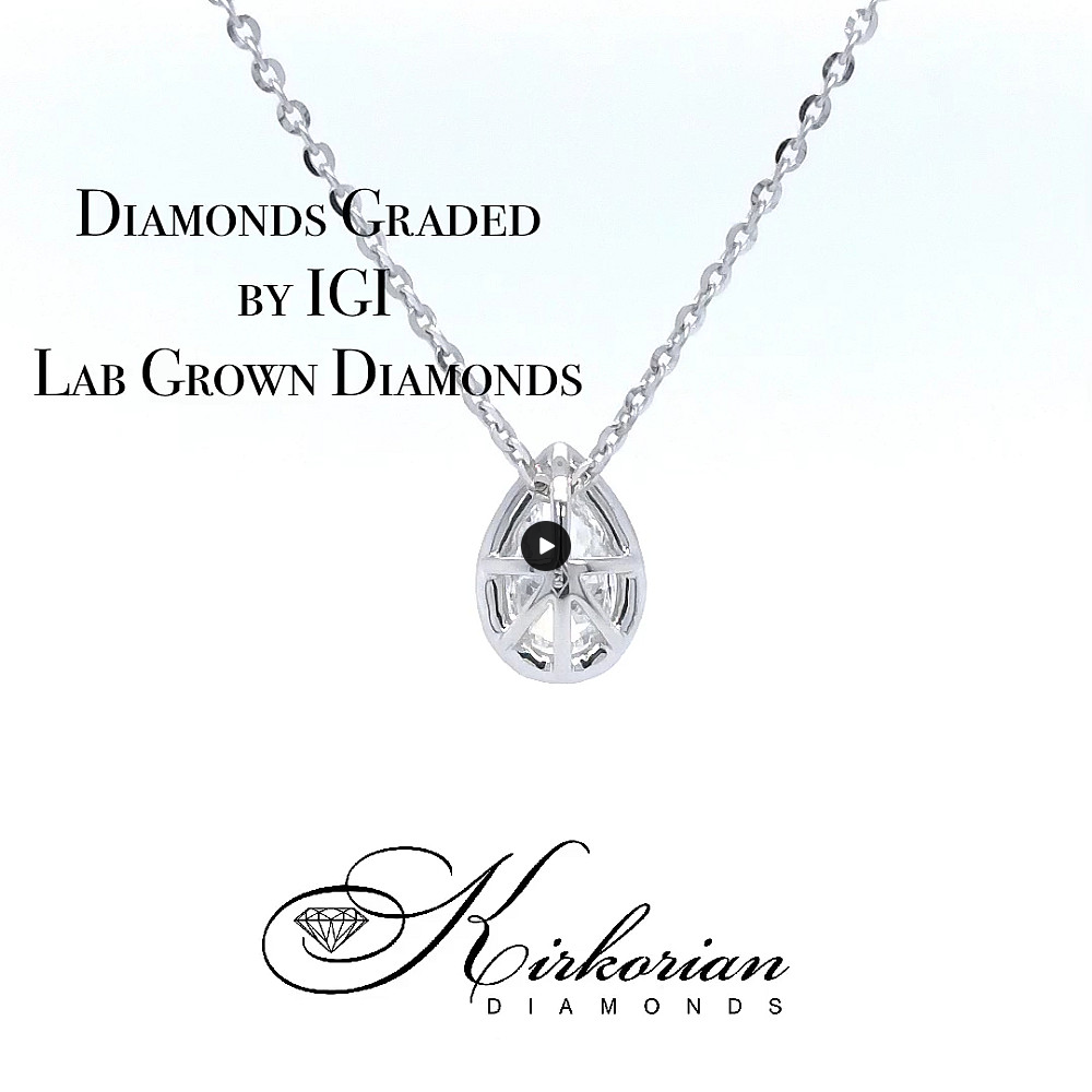 Колие от бяло злато 18k с Lab Grown диамант Pear 0.80ct – IGI сертификат | Модел LGSJP31624 Колие от бяло злато 18k с Lab Grown диамант Pear 0.80ct – IGI сертификат | Модел LGSJP31624