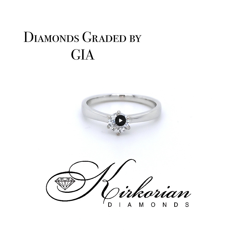 Годежен пръстен бяло злато 18к. диамант 0.50 карата GIA сертификат код:M103