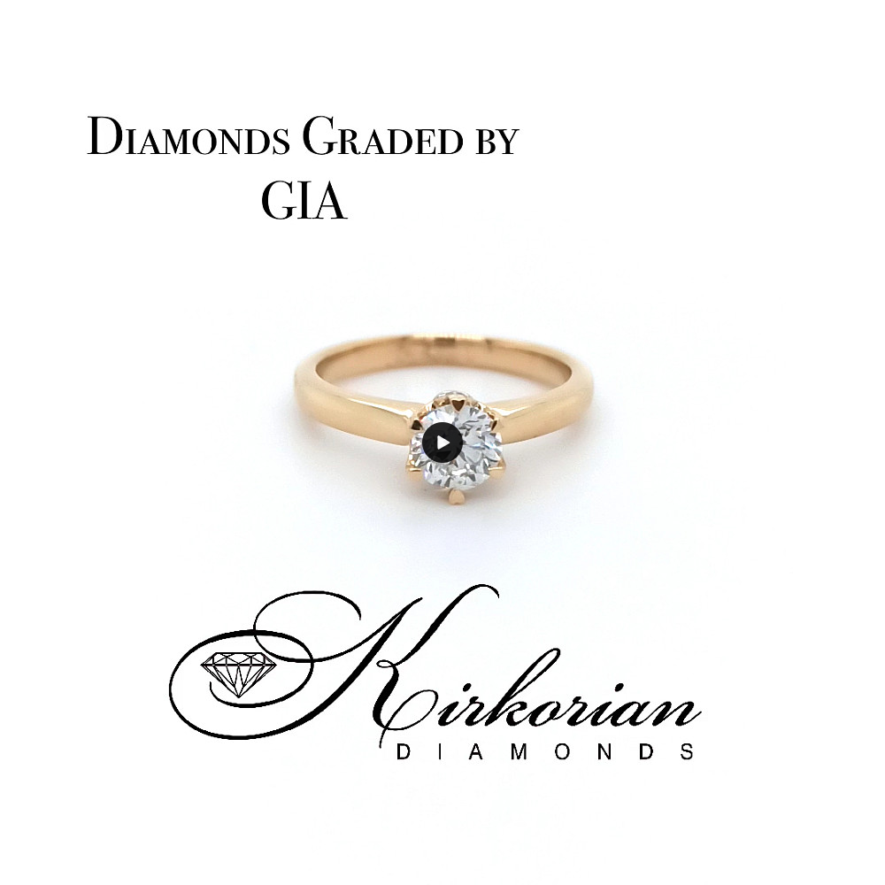 Годежен пръстен жълто злато 18к. диамант 0.70 карата GIA сертификат код:M106