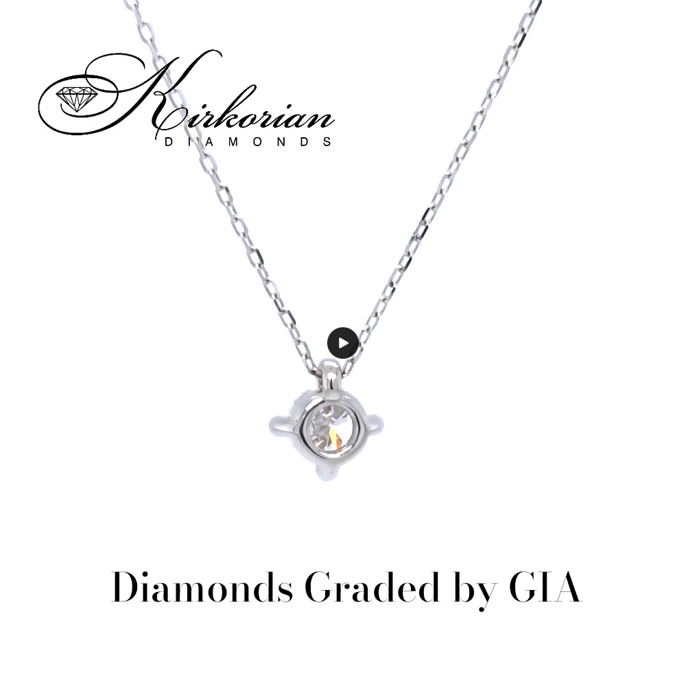 Класическо колие с един диамант 0.50ct от бяло злато 18k | GIA сертификат | Код: M116