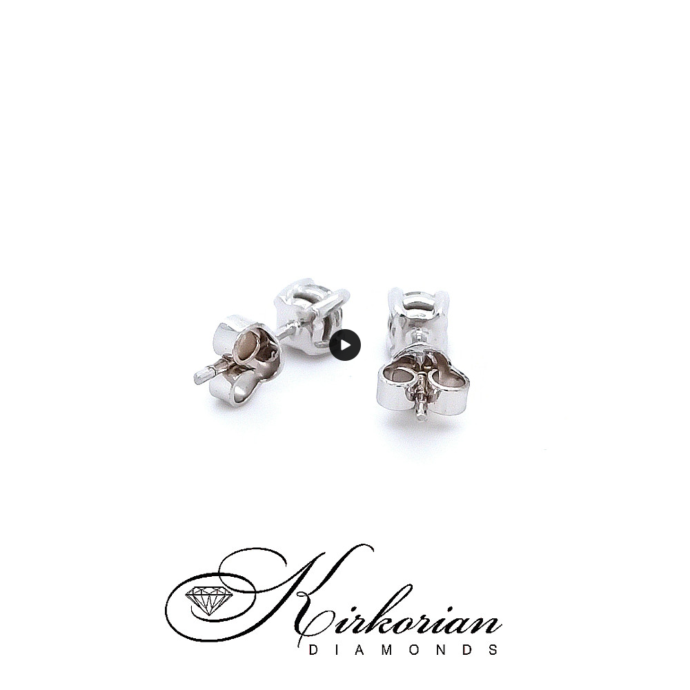 Класически обеци от бяло злато 14К с диаманти 0.52 ct OB127 – изтънчен блясък и високо качество с GIA сертификат