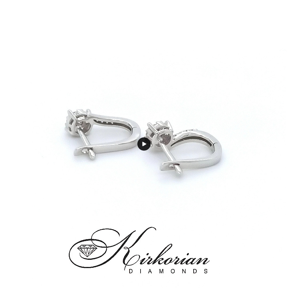 Обеци от бяло злато 18К с диаманти 0.33 ct G-H SI – луксозна изработка с перфектен блясък, модел ON7