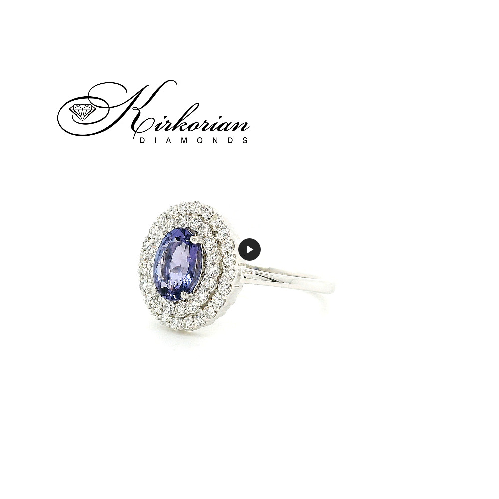 Пръстен от бяло злато 18k с танзанит 0.80ct и диаманти 0.41ct – R125513 Пръстен от бяло злато 18k с танзанит 0.80ct и диаманти 0.41ct – R125513