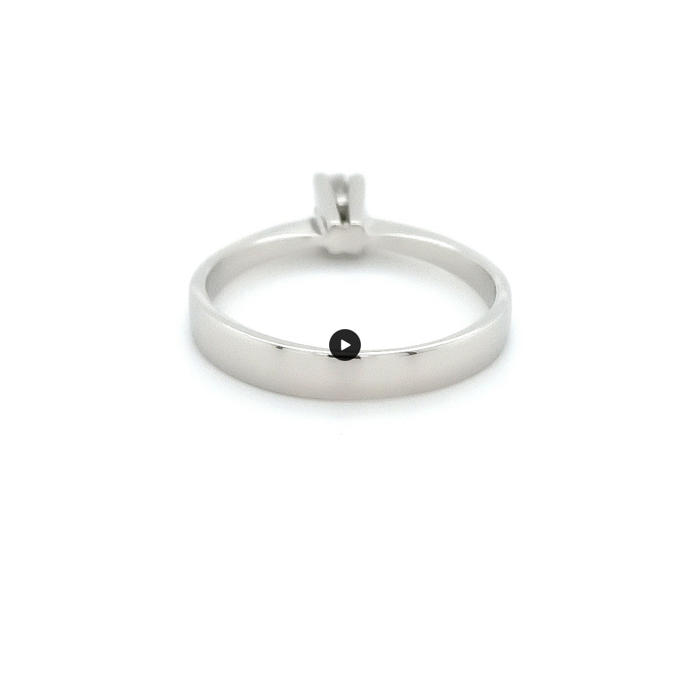 Годежен пръстен от бяло злато 14К с диамант 0.10 ct – код R1470