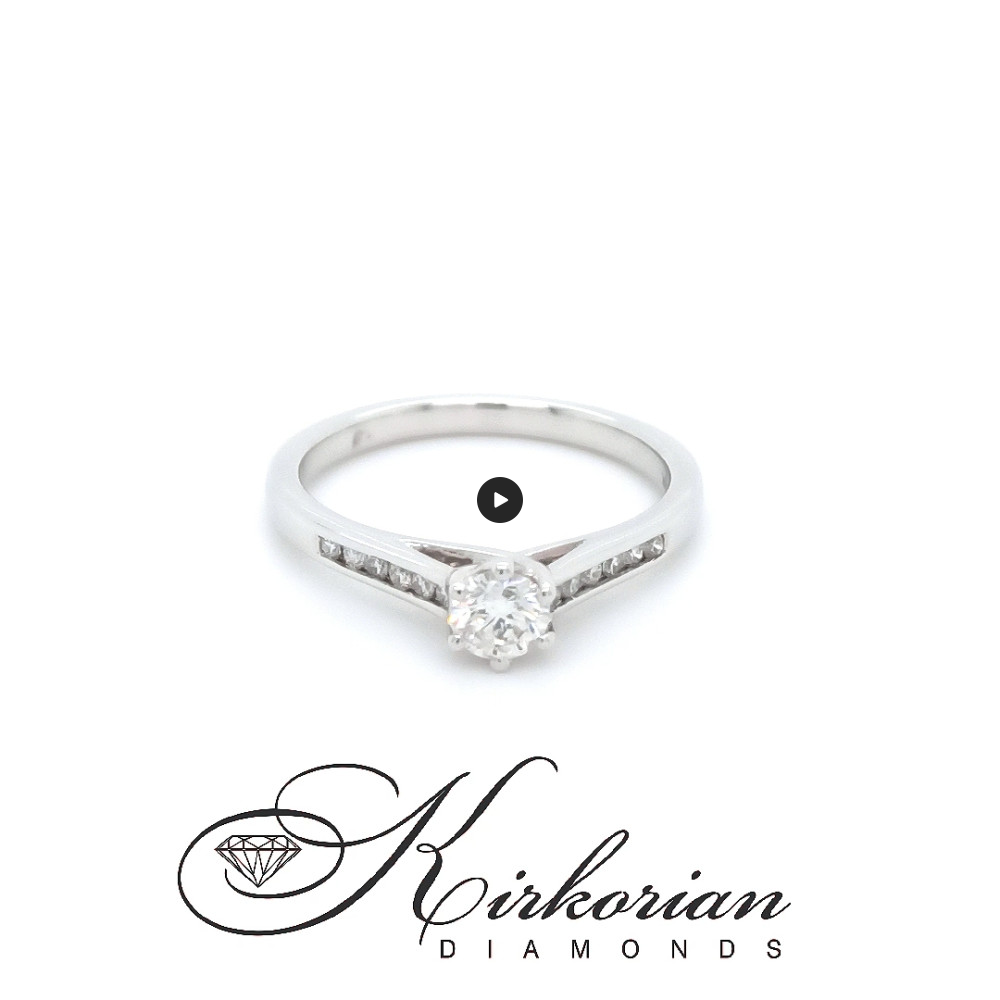 Годежен пръстен с диаманти 0.35ct от бяло злато 14к – модел RB23