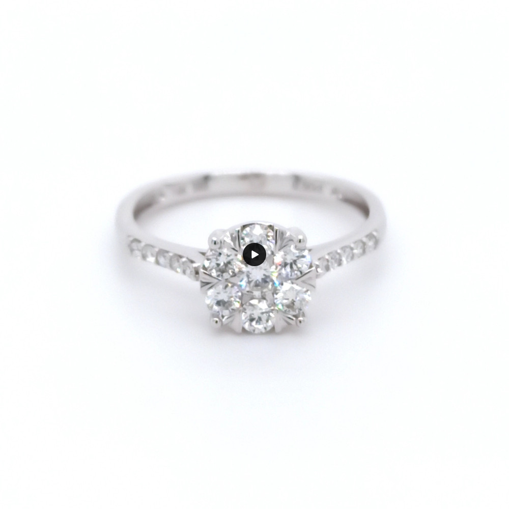 Годежен пръстен от бяло злато 18k с диамант 0.50ct – модел RN135