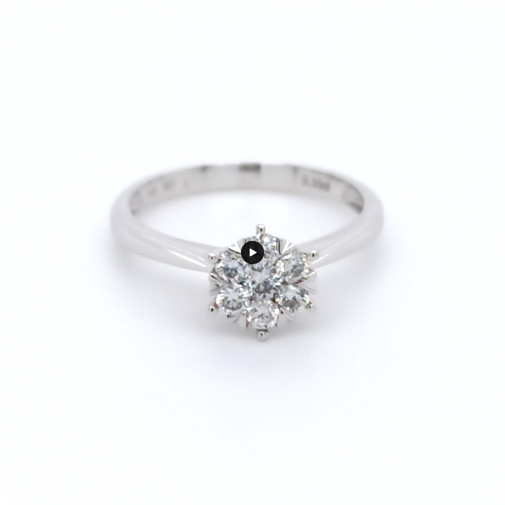 Годежен пръстен от бяло злато 18к с диаманти 0.33ct – код RN141