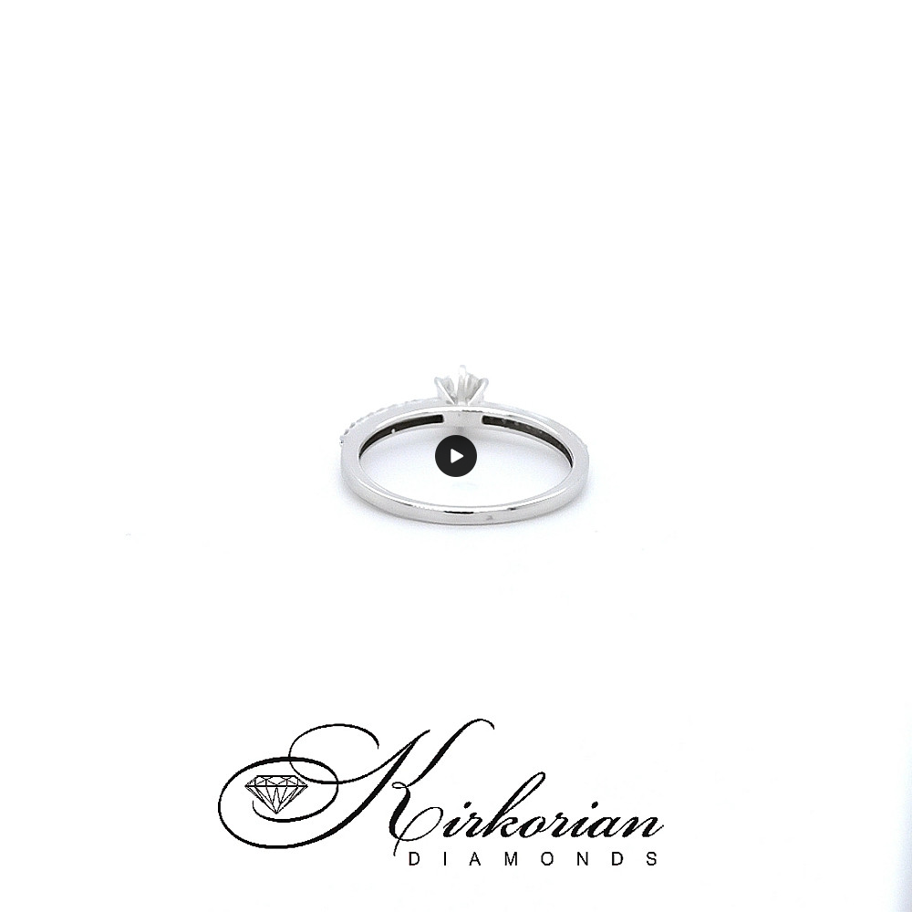 Годежен пръстен бяло злато 14к. с диаманти 0.355 карата код::RN182B 