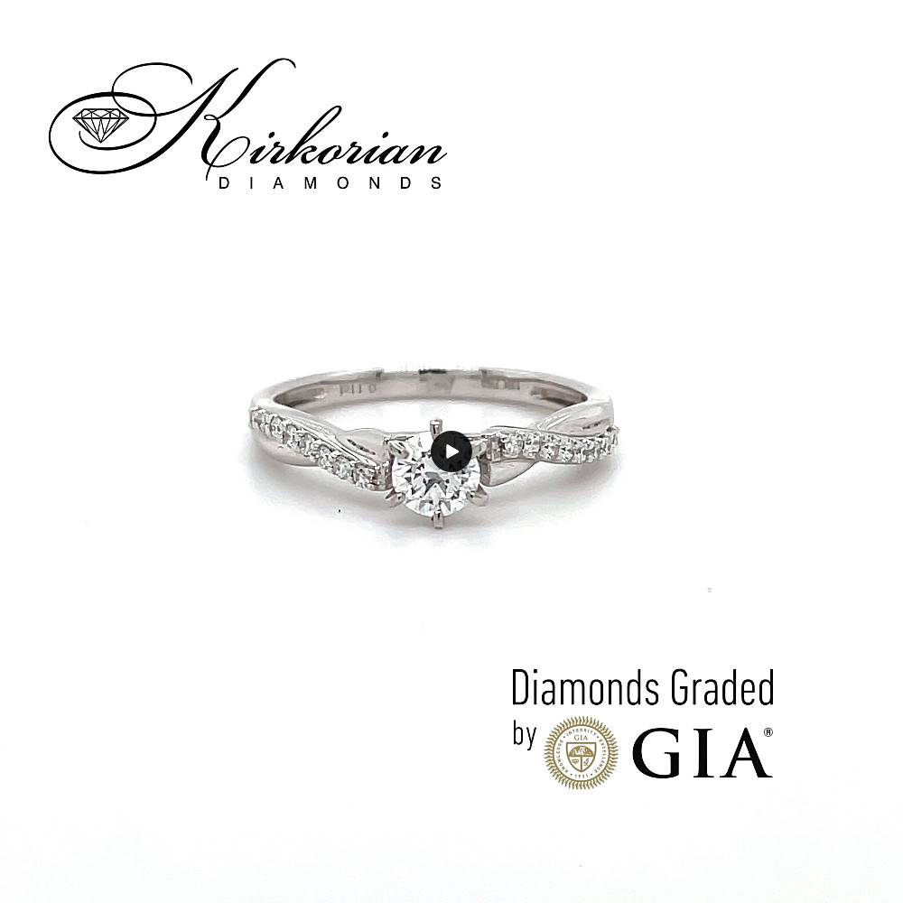 Годежен пръстен с диамант 0.36ct GIA бяло злато 18k RN185B