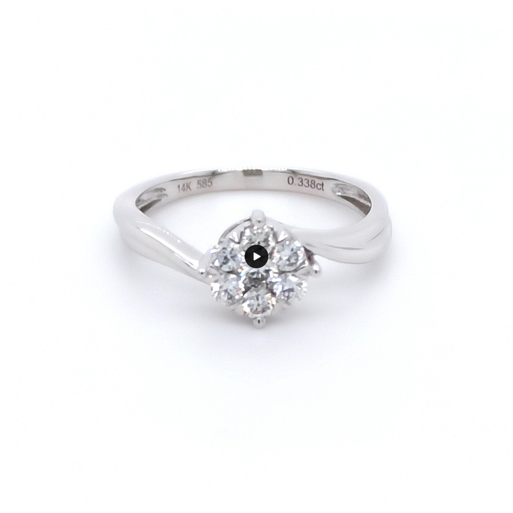 Годежен пръстен бяло злато 14к. с диаманти 0.34 карата код:RN197