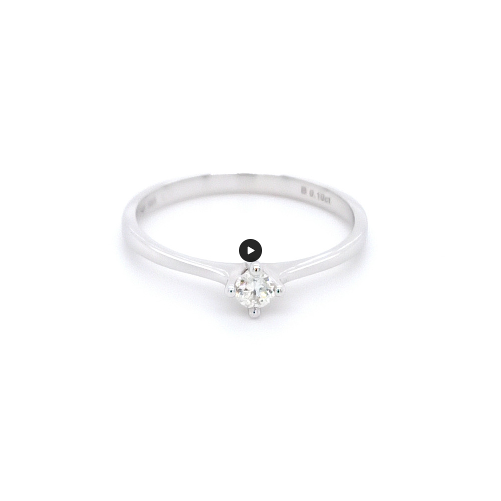 Годежен пръстен бяло злато 14к. с диамант 0.10 карата код:RN205