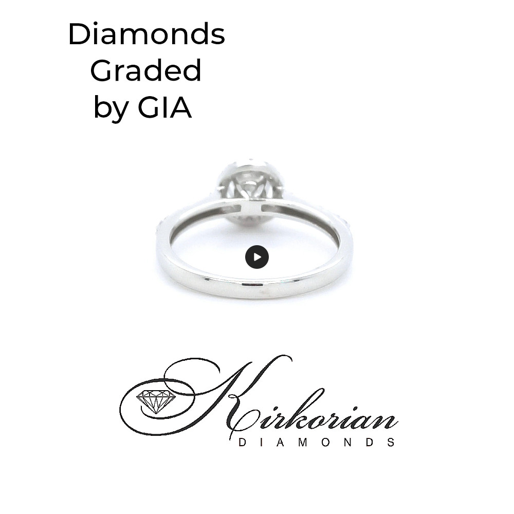 Годежен пръстен бяло злато 18к.  GIA сертификат диаманти 0.61ct код:RN214