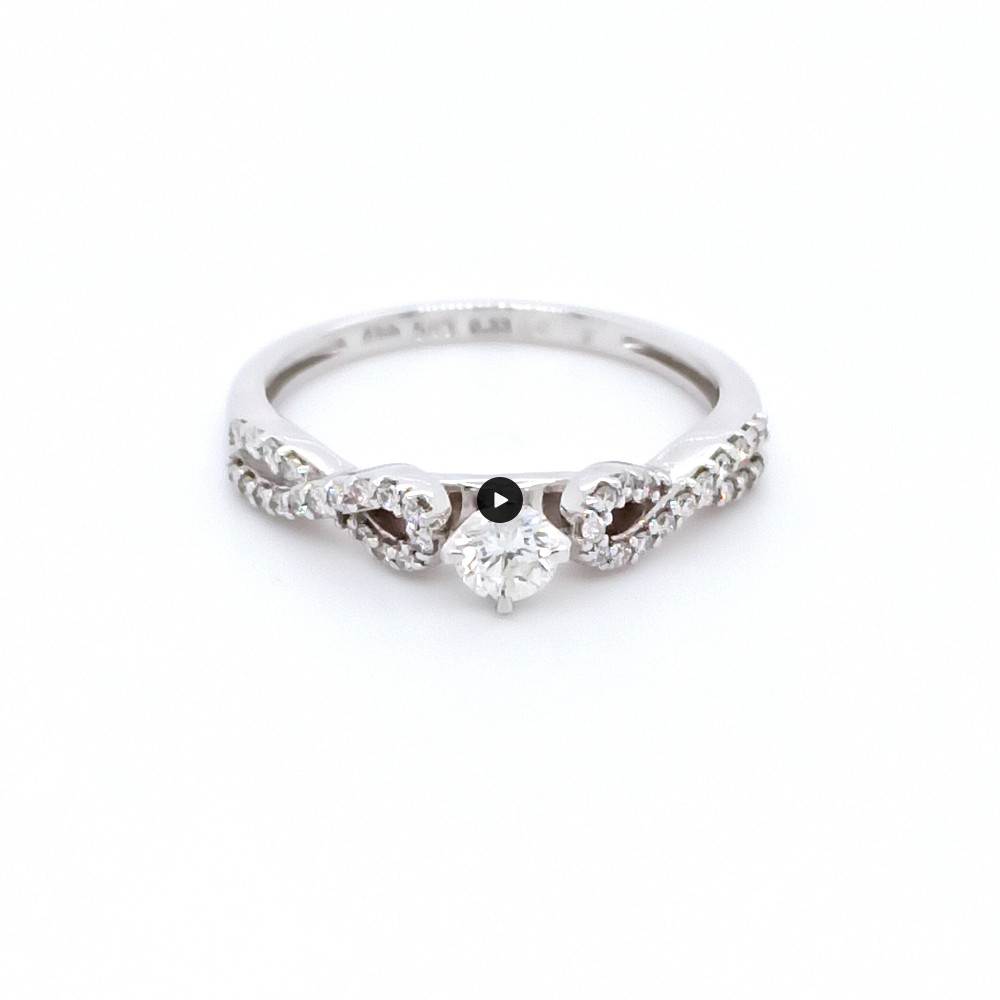 Годежен пръстен бяло злато 14к. с диаманти 0.30 карата код::RN29