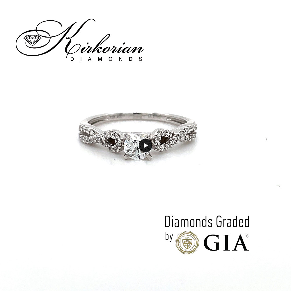 Годежен пръстен от бяло злато 18k с диаманти 0.40ct GIA E/VS2 RN29B