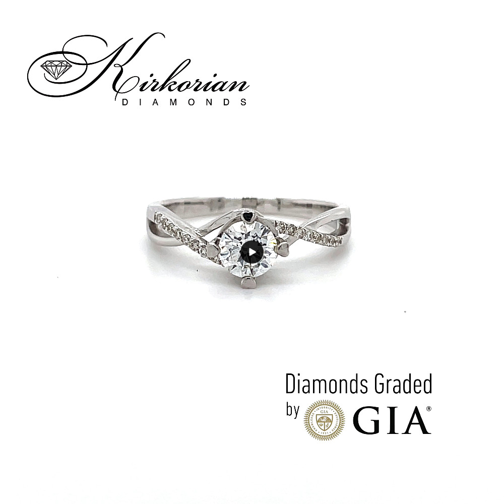  Годежен пръстен от бяло злато 18k с диаманти 0.56ct GIA – модел RN485