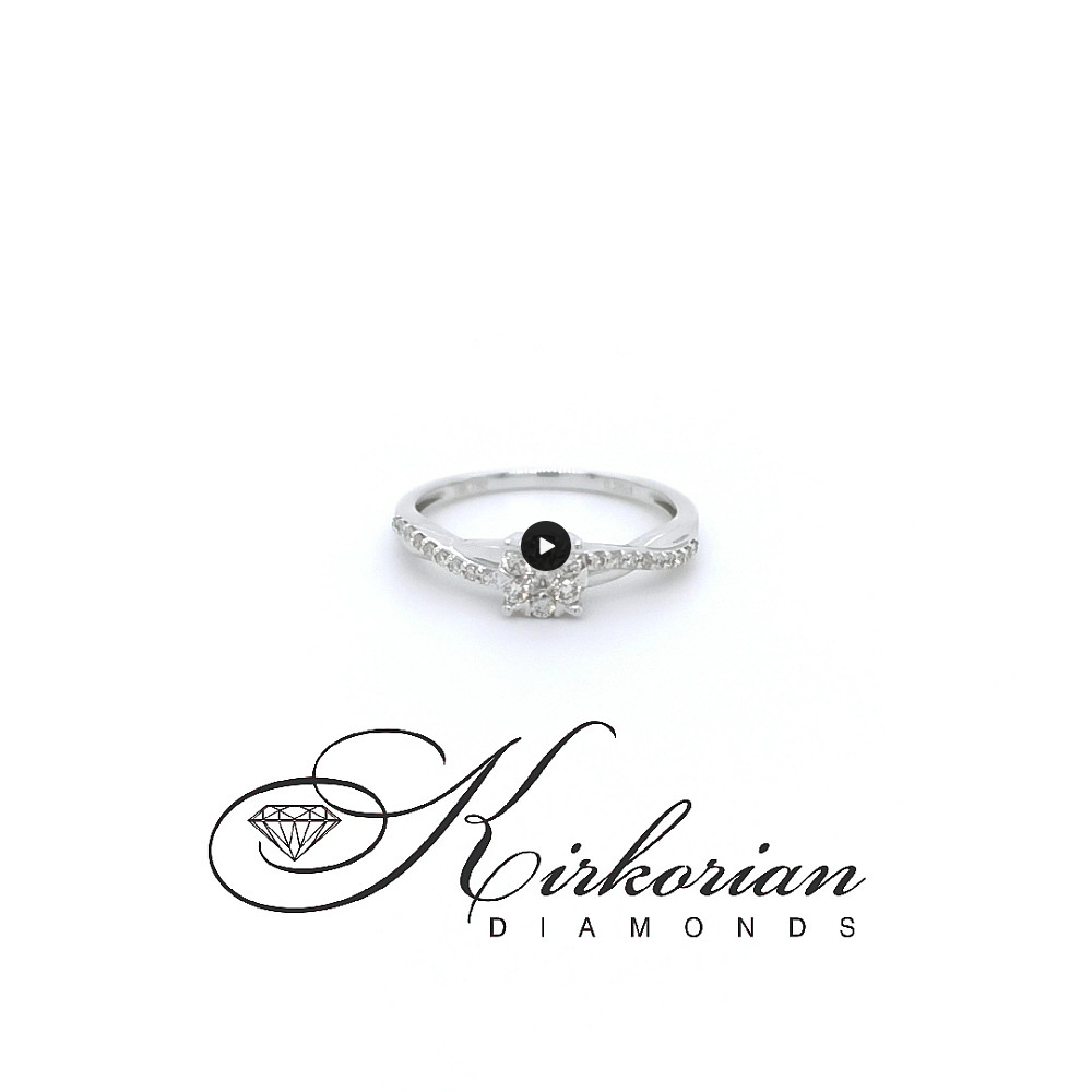 Годежен пръстен бяло злато 18к. диаманти 0.25 карата код:RN63B