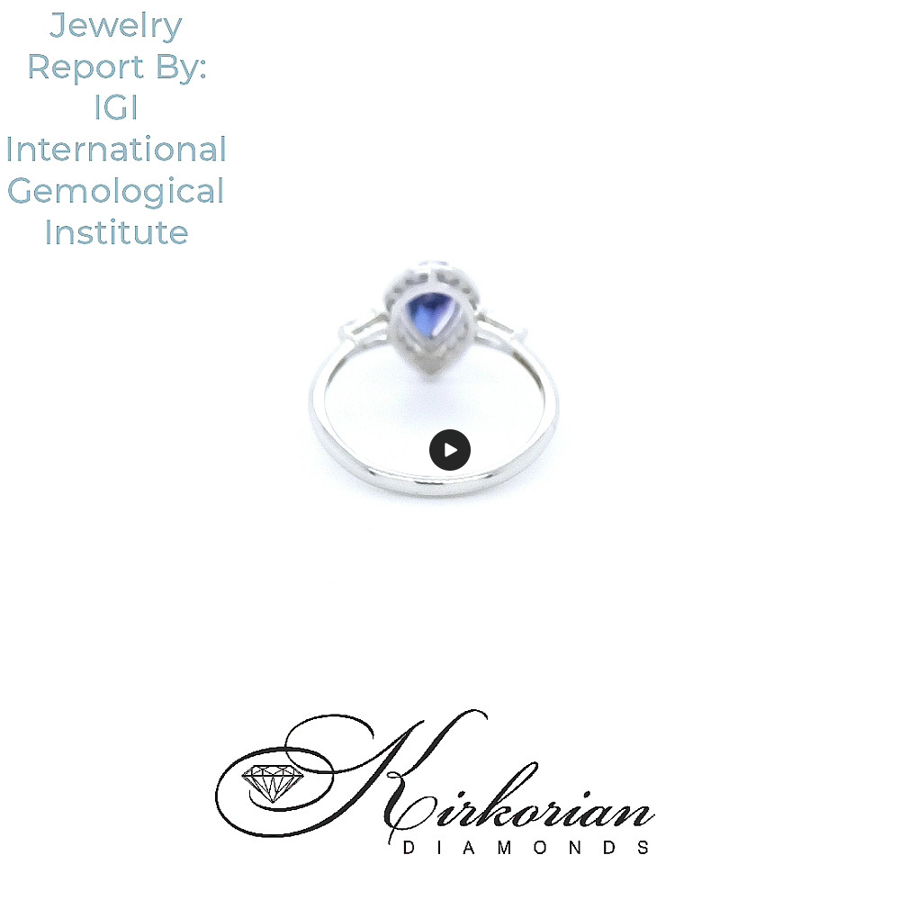 Годежен пръстен от бяло злато 18k с танзанит 1.10ct и диаманти 0.28ct IGI RT8 Годежен пръстен от бяло злато 18k с танзанит 1.10ct и диаманти 0.28ct IGI RT8