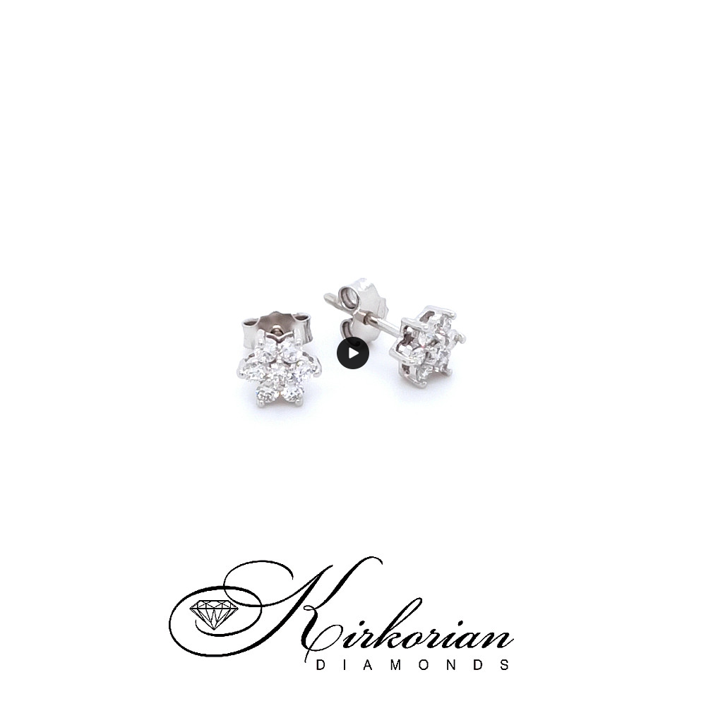 Обеци от бяло злато 18k с диаманти 0.36ct – цветна форма S189895 Обеци от бяло злато 18k с диаманти 0.36ct – цветна форма S189895