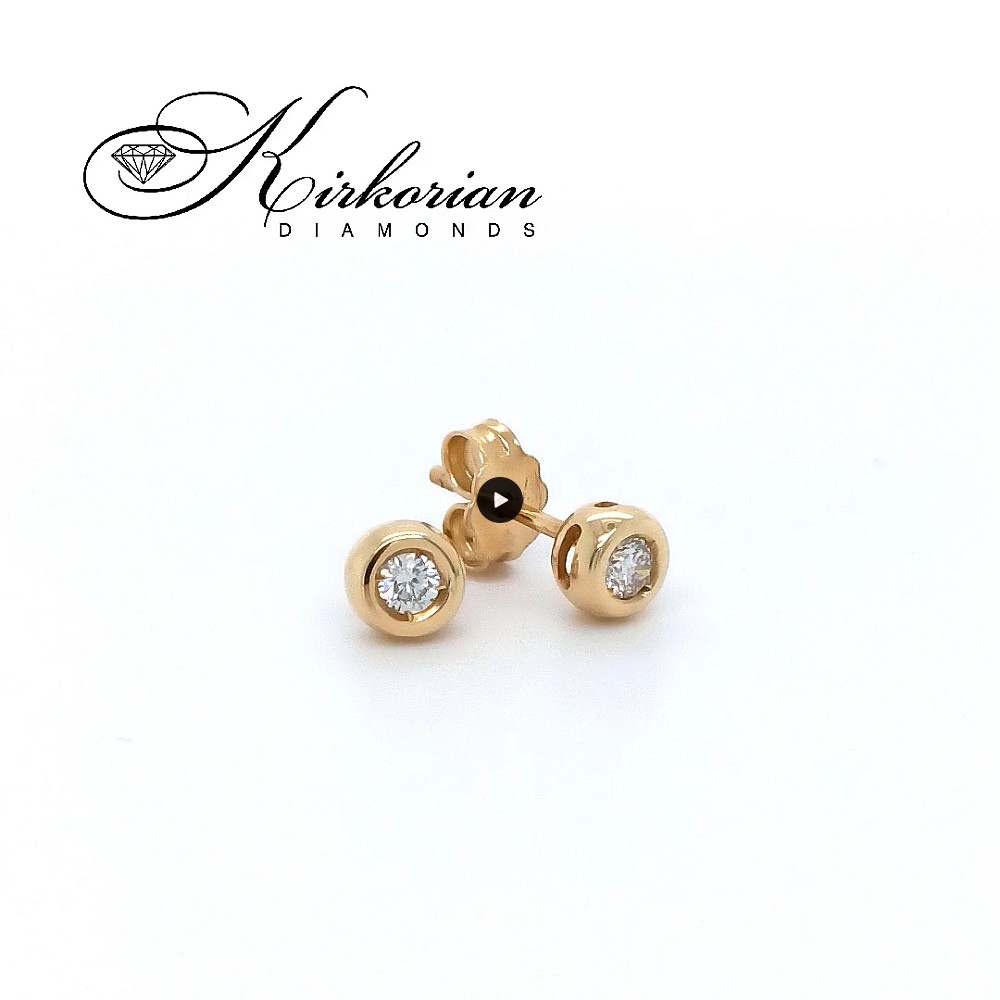 Класически обеци от жълто злато 18k с диаманти 0.14ct – S204854CG Класически обеци от жълто злато 18k с диаманти 0.14ct – S204854CG
