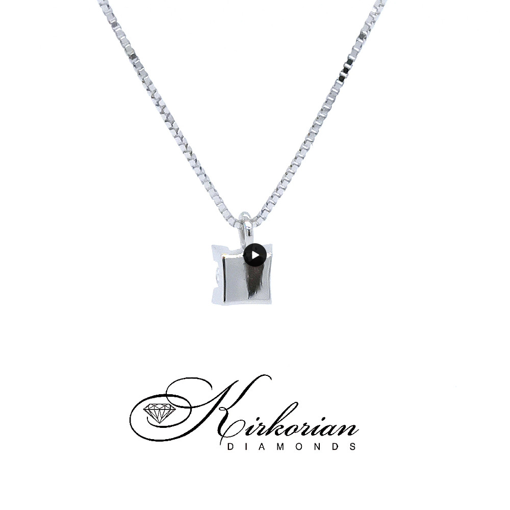 Класическо колие с един диамант 0.12 карата бяло злато 18к – Код S205005 | Kirkorian Diamonds Класическо колие с един диамант 0.12 карата бяло злато 18к – Код S205005 | Kirkorian Diamonds