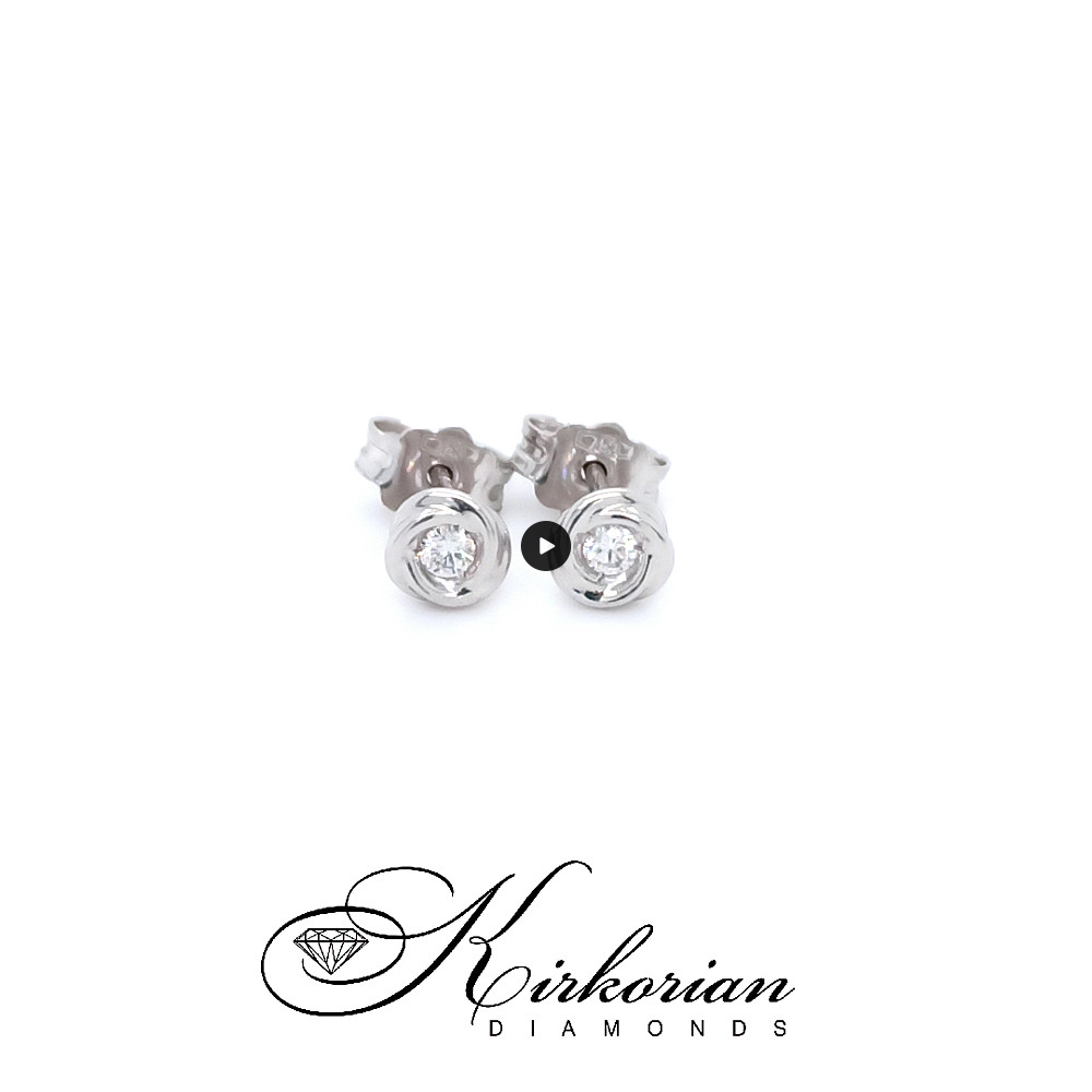 Елегантни обеци от бяло злато 18k с диаманти 0.08ct – модел S253889 Елегантни обеци от бяло злато 18k с диаманти 0.08ct – модел S253889