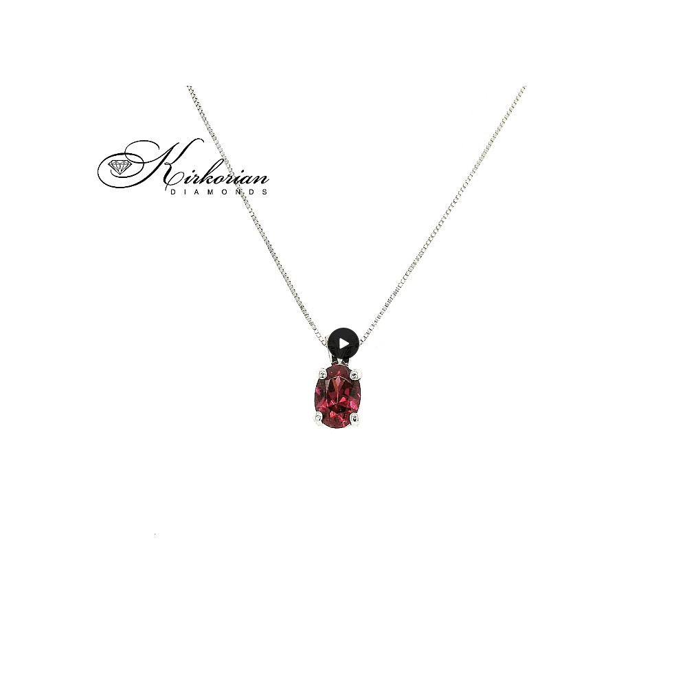 Висулка от бяло злато 14К с гранат 0.95 ct – зодия Козирог | Kirkorian Diamonds