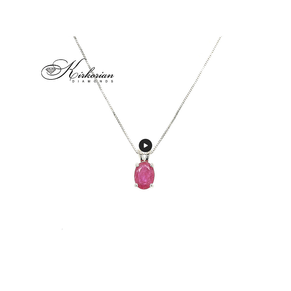Висулка от бяло злато 14К с естествен рубин 0.75 ct – зодия Лъв | Kirkorian Diamonds