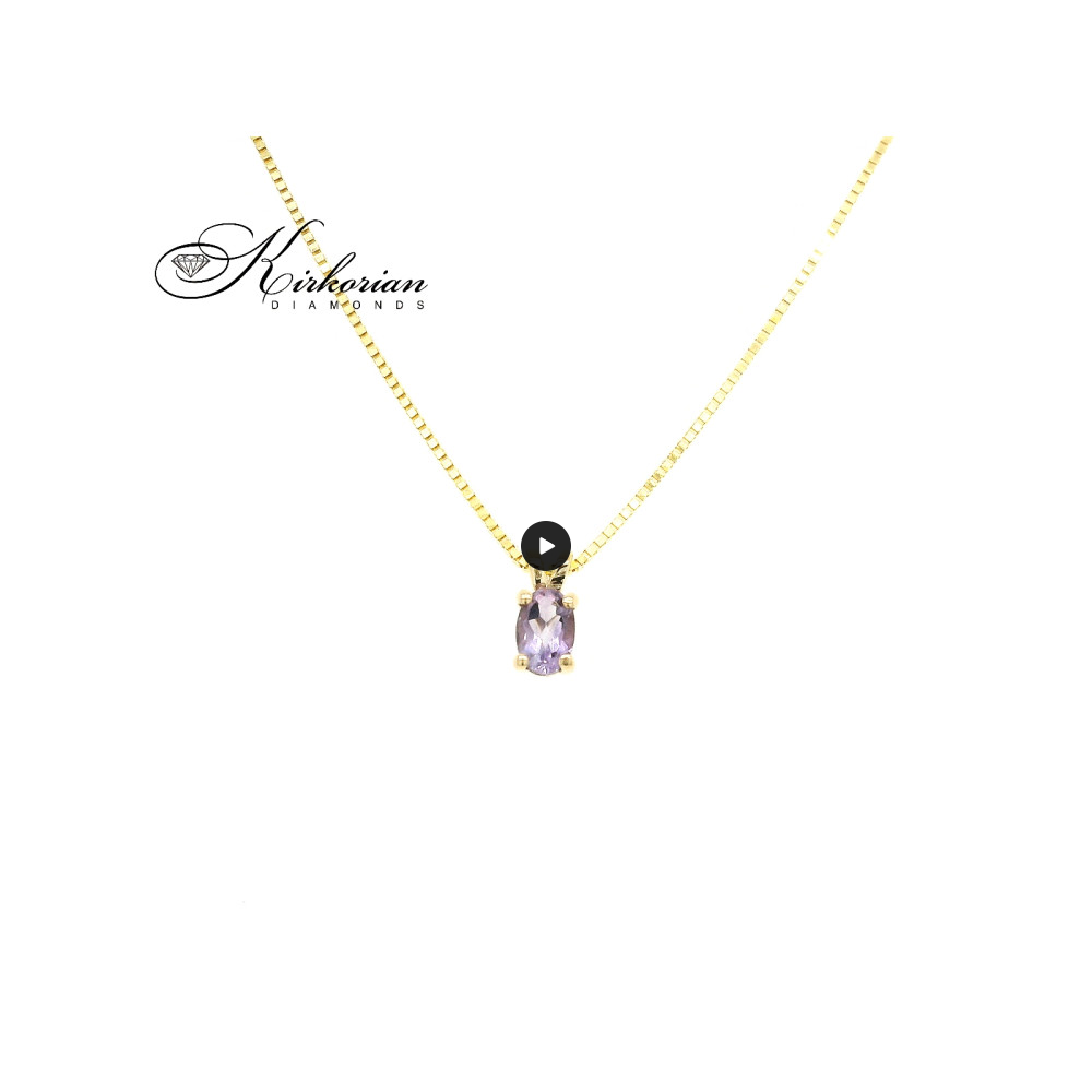 Златна висулка с аметист 0.36 ct – символ на зодия Риби