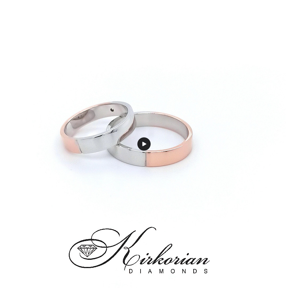 брачни халки от бяло розово или жълто злато с диамант код:WRD109