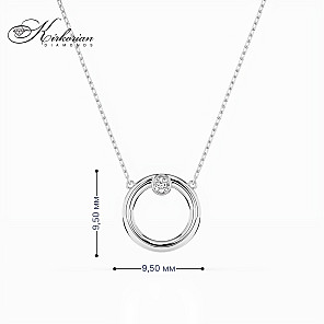 Колие от бяло злато 18К с естествен диамант 0.03 ct – код 10410056B | Луксозна опаковка и сертификат KD