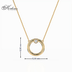 Изискано колие от жълто злато 18К с диамант 0.03 ct – лукс на достъпна цена, готово за подарък
