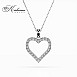 Елегантно колие сърце от бяло злато 18К с диаманти 0.31ct | Код: 104-10060