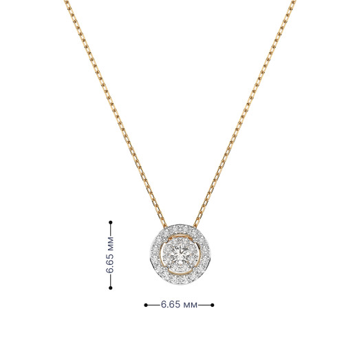 Луксозно колие от жълто злато 18k с диаманти 0.14ct – KD сертификат | Код: 10410002-2G Луксозно колие от жълто злато 18k с диаманти 0.14ct – KD сертификат | Код: 10410002-2G