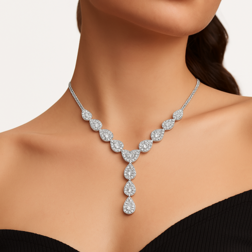 Луксозно колие от бяло злато 18k с диаманти 0.93ct – модел IT6 от Kirkorian Diamonds Луксозно колие от бяло злато 18k с диаманти 0.93ct – модел IT6 от Kirkorian Diamonds
