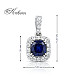 Висулка от бяло злато 18k с диаманти 0.19ct и сапфир 0.70ct | Код: P116044