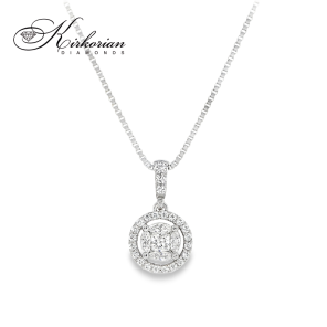 Колие от бяло злато 14k с диаманти 0.27ct – класическа елегантност | Код: PE151