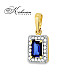Висулка от жълто злато 14К със сапфир 0.60 ct и диаманти 0.10 ct – ZS0422