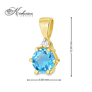 Колие от жълто злато 14К с топаз 0.50 ct и диамант 0.015 ct | Цени от производител | Kirkorian Diamonds Колие от жълто злато 14К с топаз 0.50 ct и диамант 0.015 ct | Цени от производител | Kirkorian Diamonds